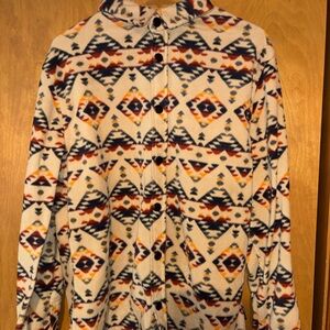 DEPARTWEST Men's XL Southwestern Polar Fleece Shirt Aztec Print - LIKE NEW